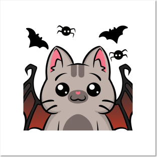 Halloween Costume Cats: Bat Wing Posters and Art